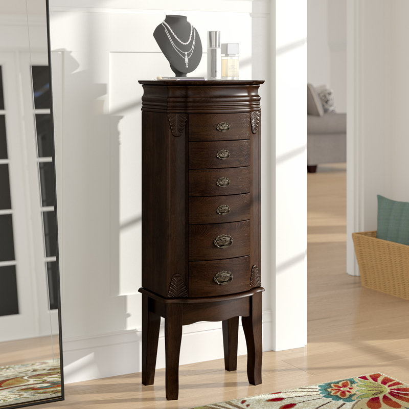 Alcott Hill Casias Transitional Jewelry Armoire in Espresso & Reviews